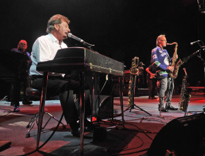 VANCOUVER, BC:. JUNE 2, 2011 - British rock band Supertramp with Cliff Hugo(back Left), Rick Davies and John Helliwell(in Canucks jersey) entertain their fans at  Rogers Arena Thursday, June 2, 2011 in Vancouver, B.C. (Ian Lindsay/ PNG) (Sun story by Amanda Ash)