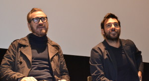 I protagonisti di "Perfetti sconosciuti all'anteprima stampa. Marco Giallini ed Edoardo Leo