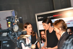 I protagonisti di "Perfetti sconosciuti all'anteprima stampa: Kasia Smutniak, Anna Foglietta e Alba Rorwacher
