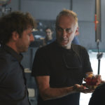 Stefano Sollima and Adriano Giannini working behind the scenes