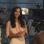 Zoe Saldana filming The Legend of Red Hand for Campari Red Diaries